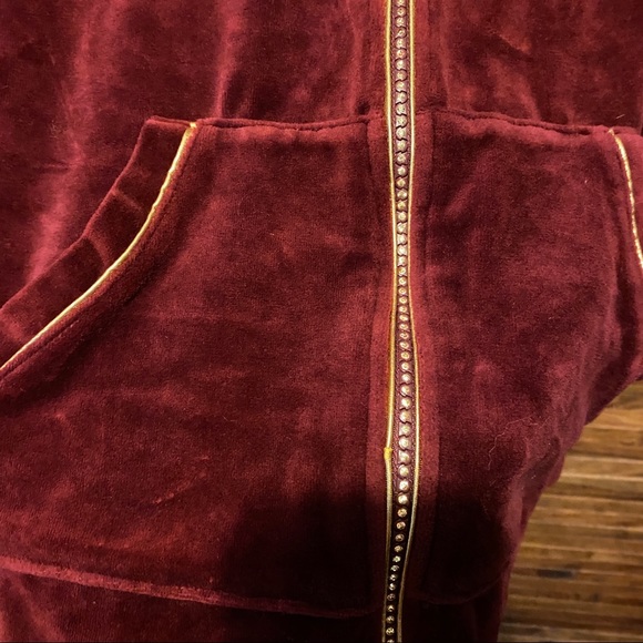 Quacker Factory Velour Track Jacket Rhinestone - Picture 4 of 7